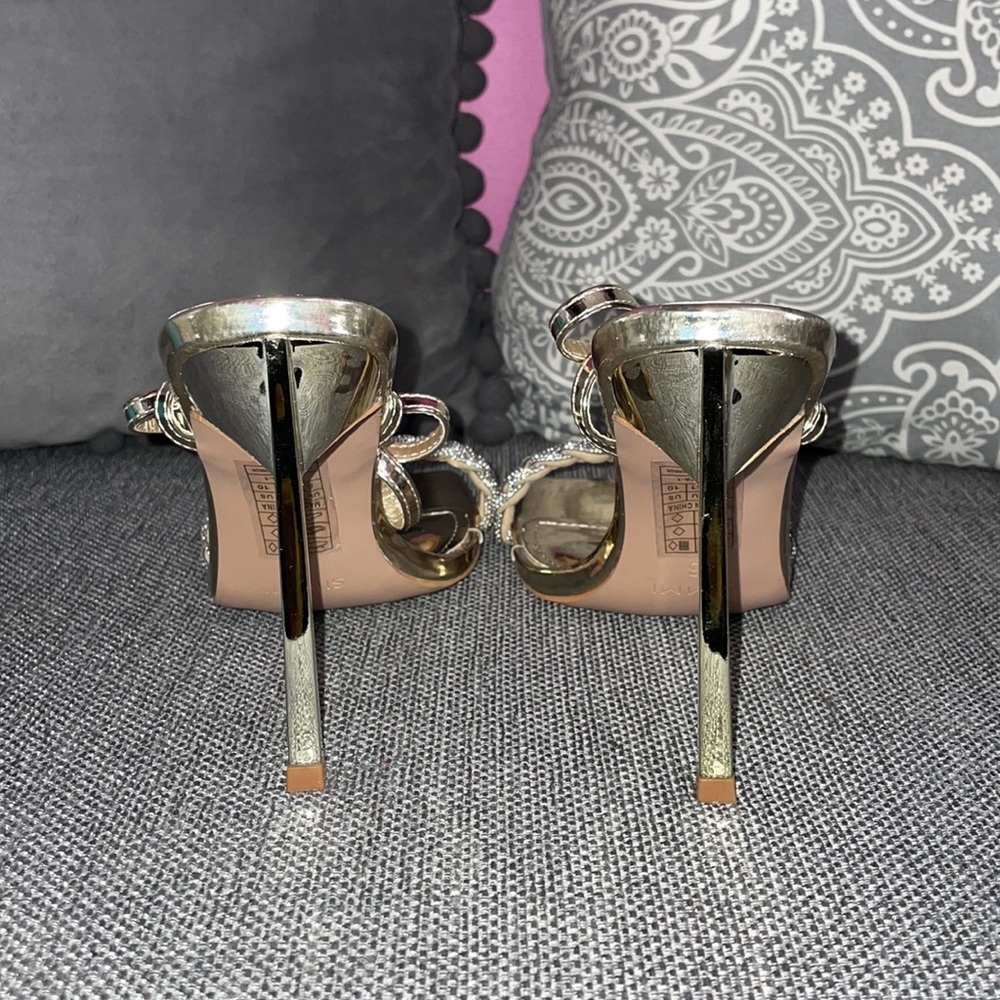 Halina Gold Metallic Diamanté Sandals - Picture 8 of 10